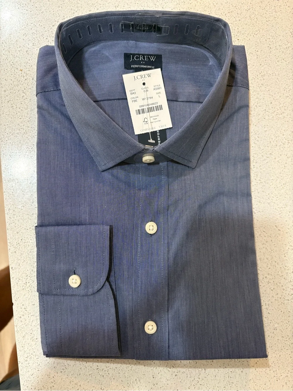 J. Crew Performance Dress Shirt in Deep Navy